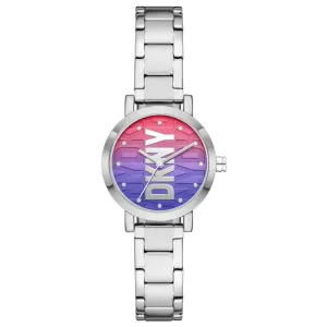 DKNY Soho Ladies Pink Violet Dial Stainless Steel Watch