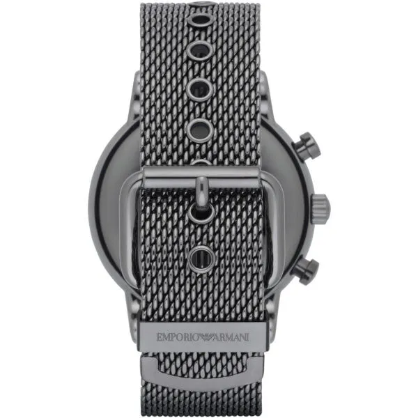 EMPORIO ARMANI Blue Dial Black Mesh Bracelet Chronograph Watch For Gents - AR1979