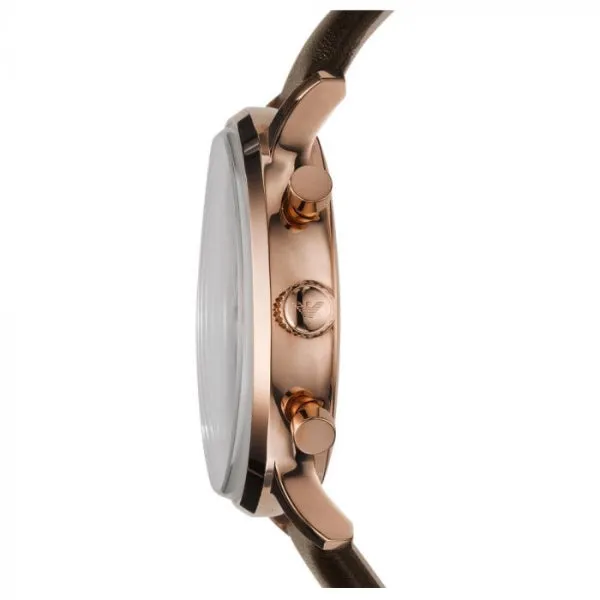 EMPORIO ARMANI Gianni Brown Leather Brown Dial Quartz Watch for Gents- EMPORIO ARMANI AR-0387