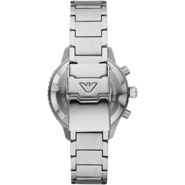 EMPORIO ARMANI Silver Stainless Steel Green Dial Chronograph Quartz Watch for Gents - AR11500