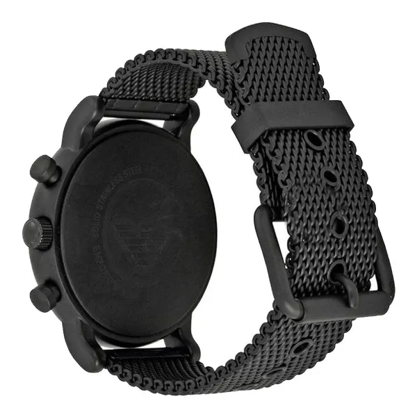 EMPORIO ARMANI Sport Black Mesh Bracelet Black Dial Chronograph Quartz Watch for Gents - AR1968