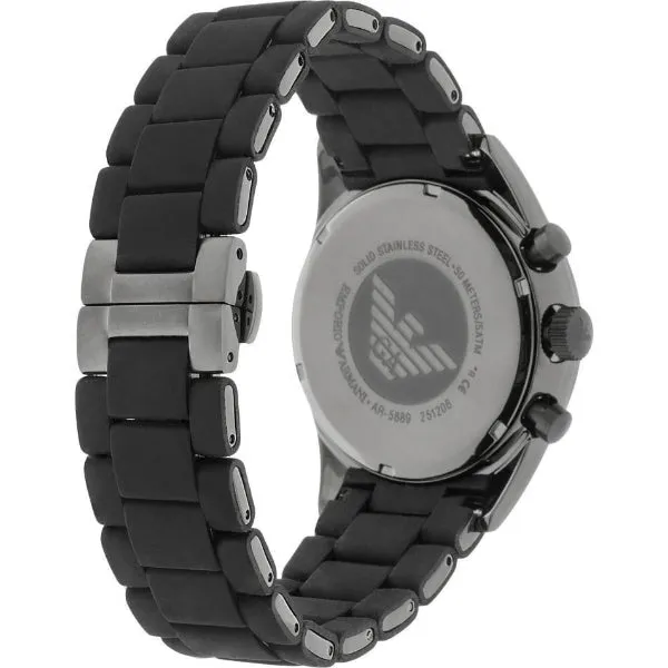 EMPORIO ARMANI Sportivo Black Stainless Steel Black Dial Chronograph Quartz Watch for Gents - EMPORIO ARMANI AR5889
