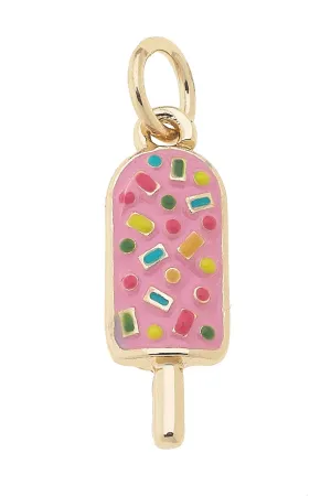 Enamel Popsicle Charm in Light Pink