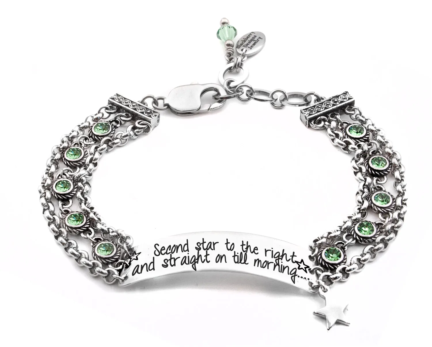 Engraved Bar Bracelet, Peter Pan Quote