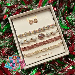 Erimish Rose Gold Bracelet/Earring Set