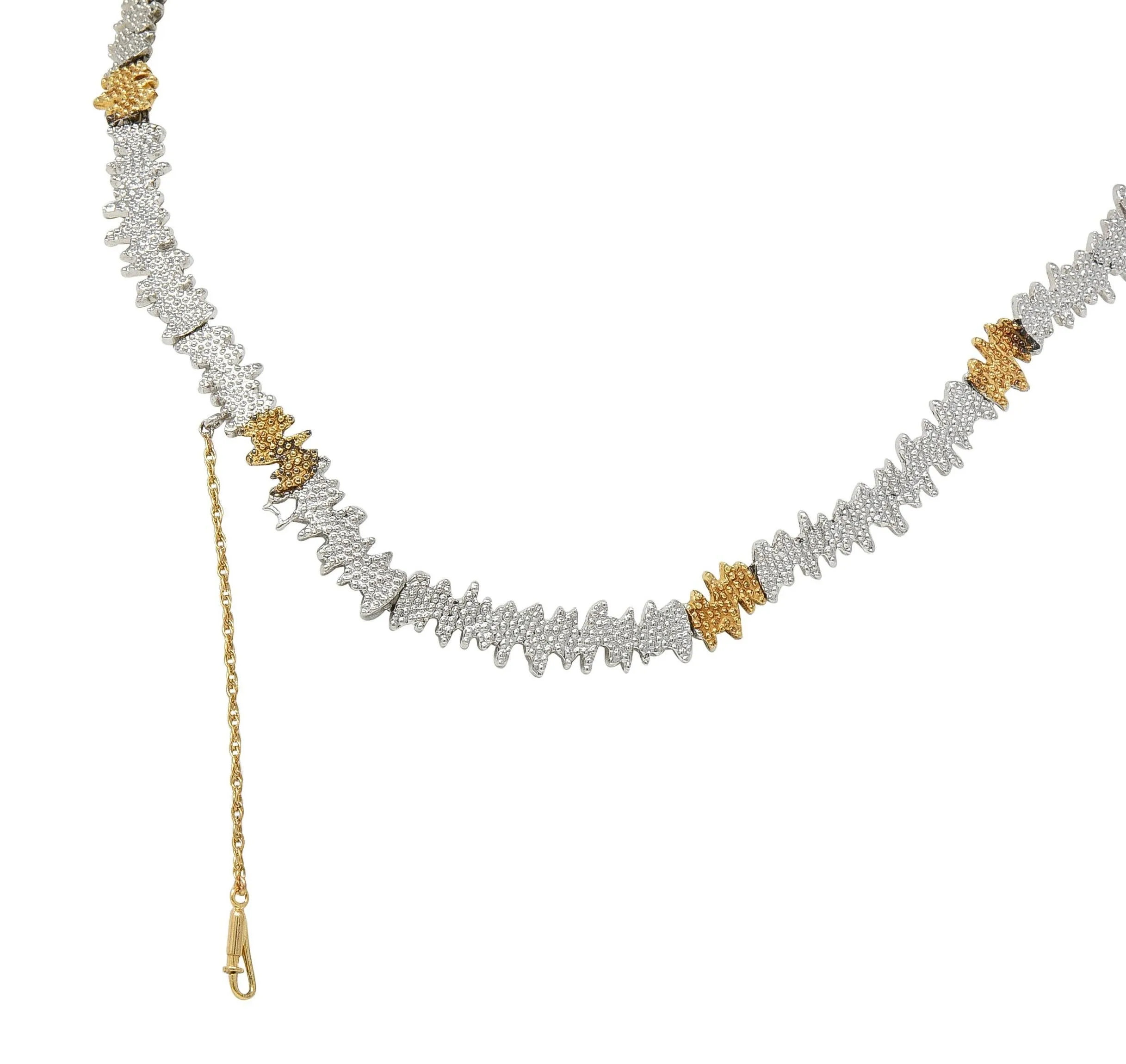 Erté 1970's 3.17 CTW Sapphire Diamond Silver 14 Karat Gold Vintage Convertible Sophistication Necklace Brooch