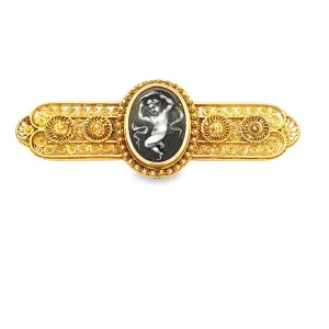 Estate 18k Yellow Gold Cherub Brooch