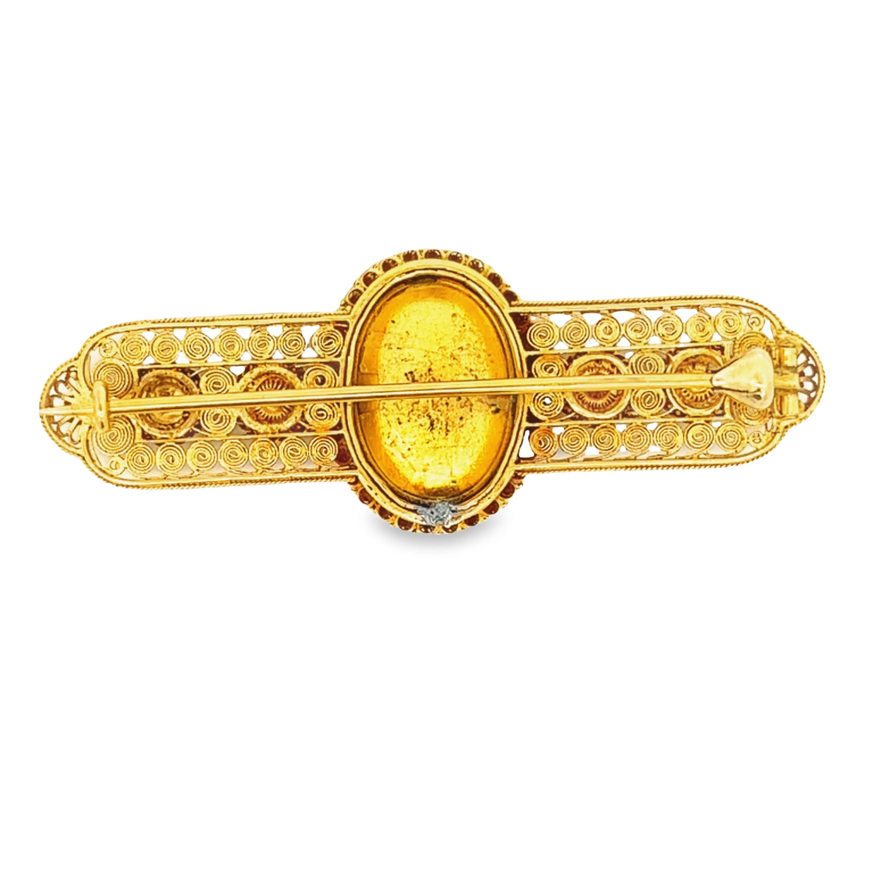 Estate 18k Yellow Gold Cherub Brooch