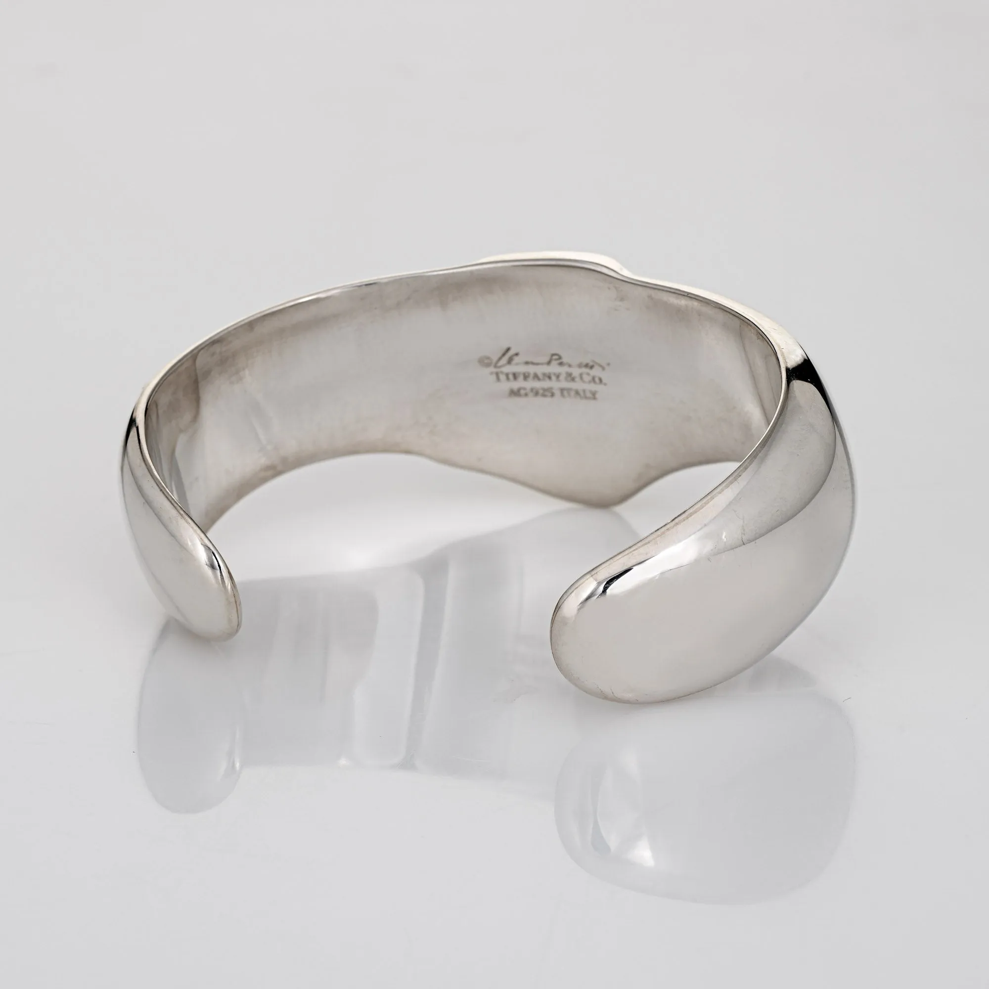 Estate Tiffany & Co Flat Knot Cuff Bracelet Wide Medium Sterling Silver Peretti