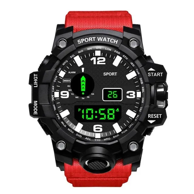 Fashion Mens Watches Waterproof Men's Boy LCD Digital Stopwatch Date Rubber Sport Wrist Watch Waterproof Relogio Clock reloj Q7
