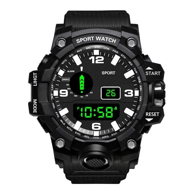 Fashion Mens Watches Waterproof Men's Boy LCD Digital Stopwatch Date Rubber Sport Wrist Watch Waterproof Relogio Clock reloj Q7