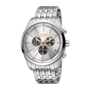 Ferre Milano Men's Chronograph Watch With Stainless Steel Case & Bracelet