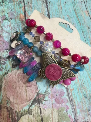 FINAL SALE ITEM - Higher Standards Butterfly Pendant Bracelet