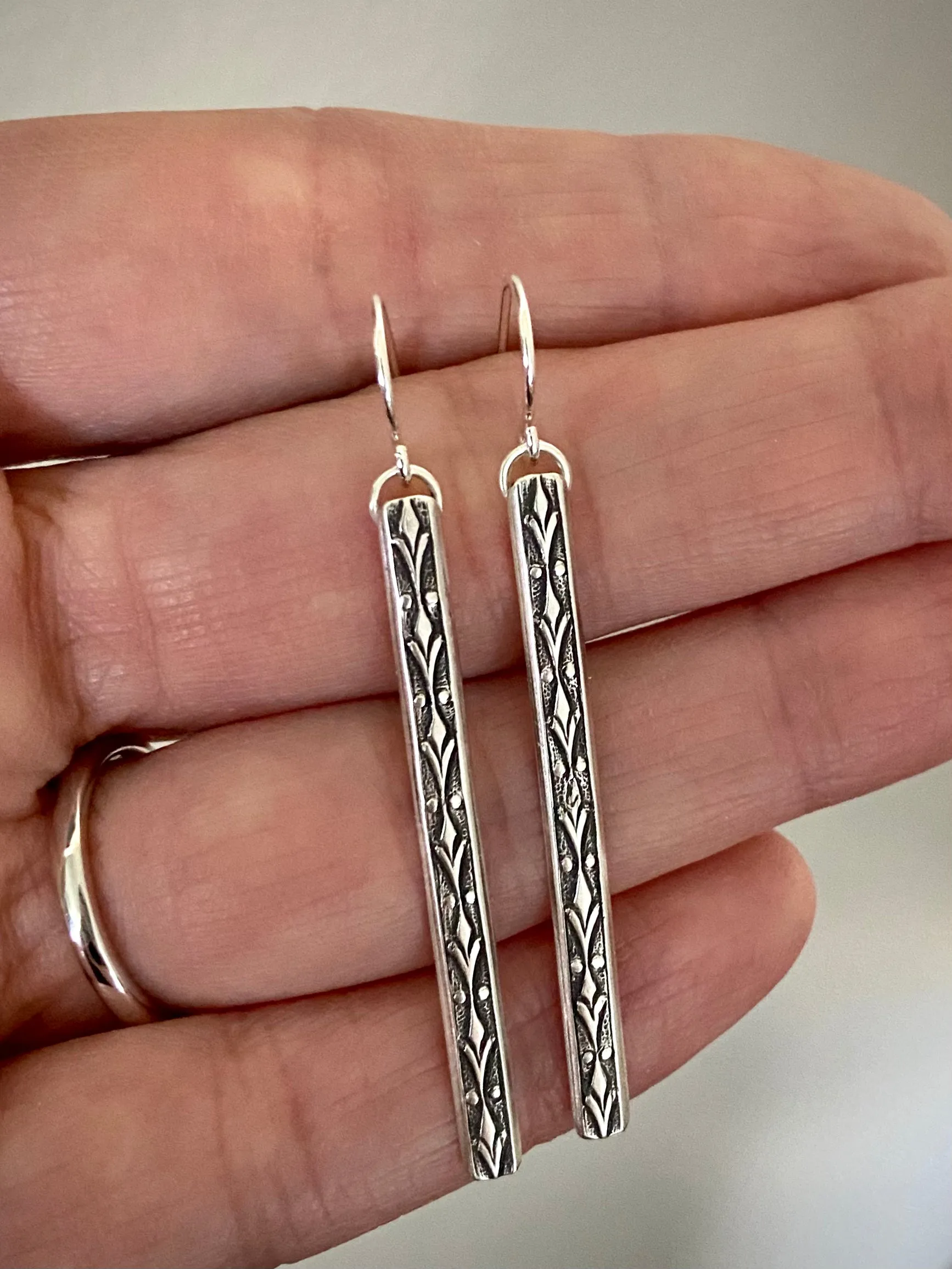 Fleur De Lis Bar Earrings