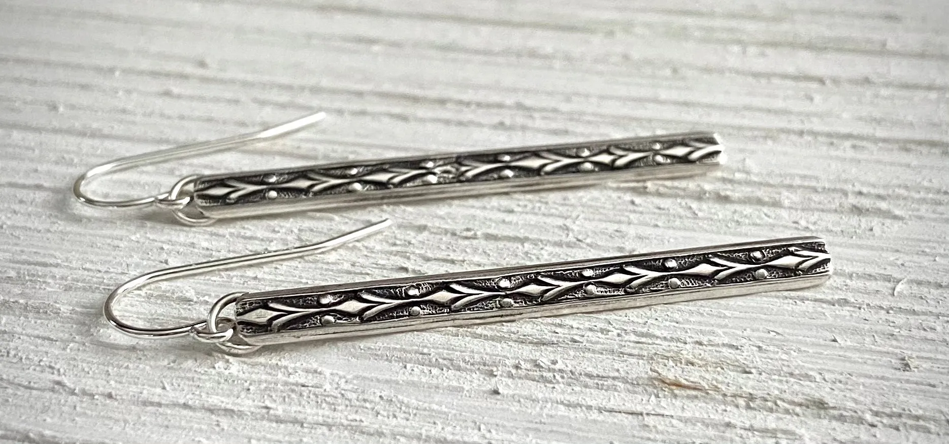 Fleur De Lis Bar Earrings