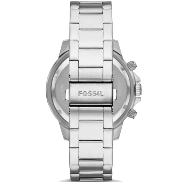 Fossil Bannon Multifunction Silver Stainless Steel Silver Dial Chronograph Quartz Watch for Gents - BQ2490