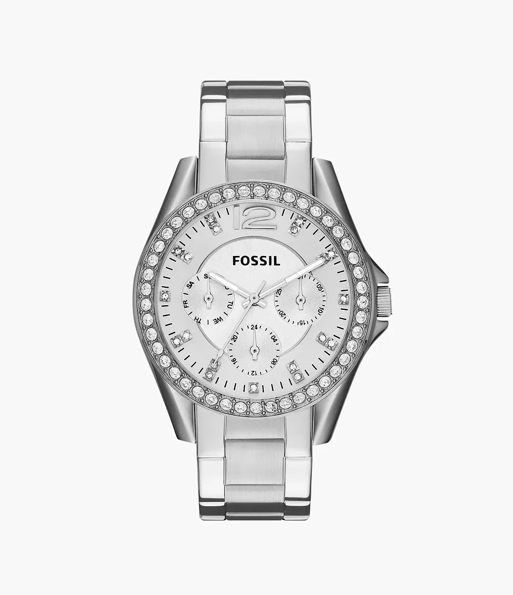 Fossil Riley Multifunction Stainless Steel 38mm Ladies Watch