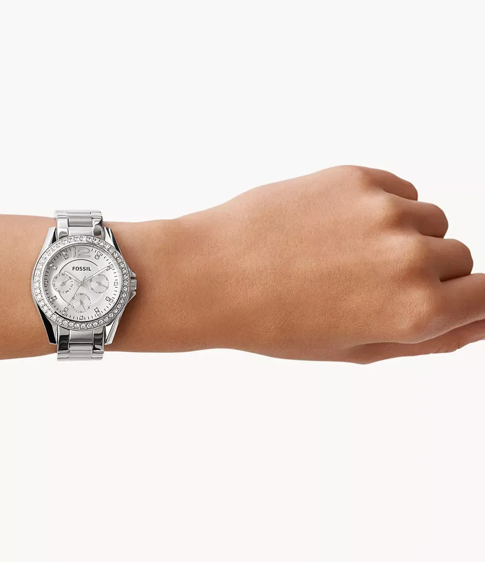Fossil Riley Multifunction Stainless Steel 38mm Ladies Watch