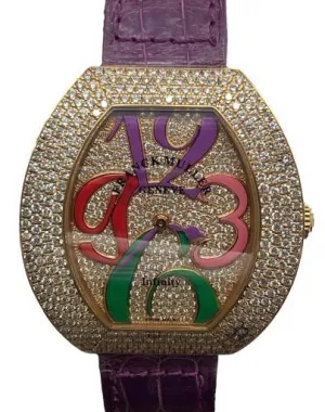 Franck Muller Infinity Color Dreams 18K Rose Gold 3540 QZ A D4 Pave Diamond Dial Quartz Women's Watch