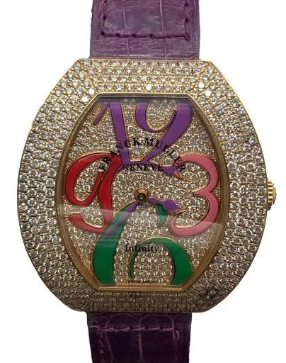 Franck Muller Infinity Color Dreams 18K Rose Gold 3540 QZ A D4 Pave Diamond Dial Quartz Women's Watch