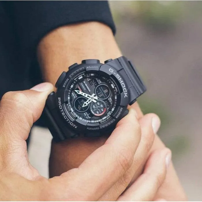 G-Shock Analog Digital Magnetic Resistant Black Men's Watch GA140-1A1