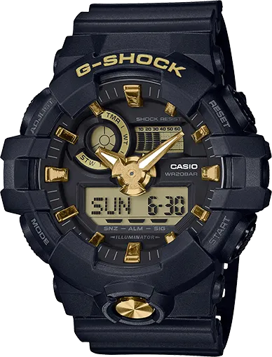 G-Shock Classic Black and Gold Men's Watch GA710B-1A9