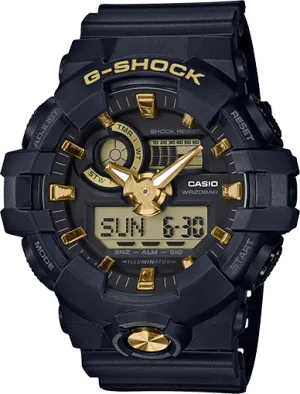 G-Shock Classic Black and Gold Men's Watch GA710B-1A9