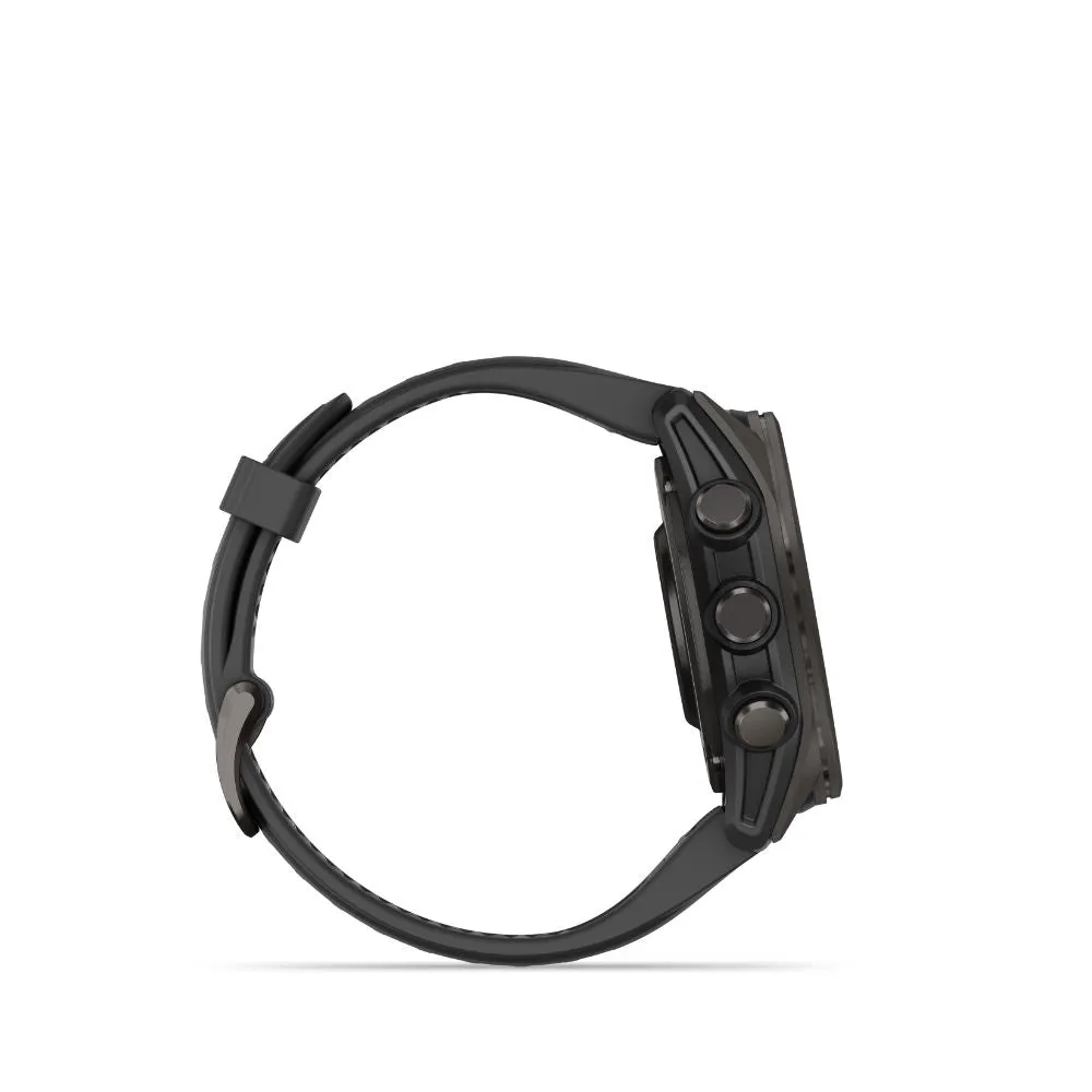 Garmin Fenix 8 43mm AMOLED Sapphire (Carbon Grey DLC Titanium with Black/Pebble Gray Silicone Band)