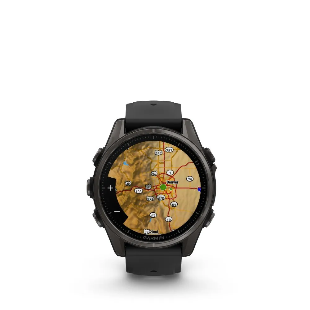 Garmin Fenix 8 43mm AMOLED Sapphire (Carbon Grey DLC Titanium with Black/Pebble Gray Silicone Band)