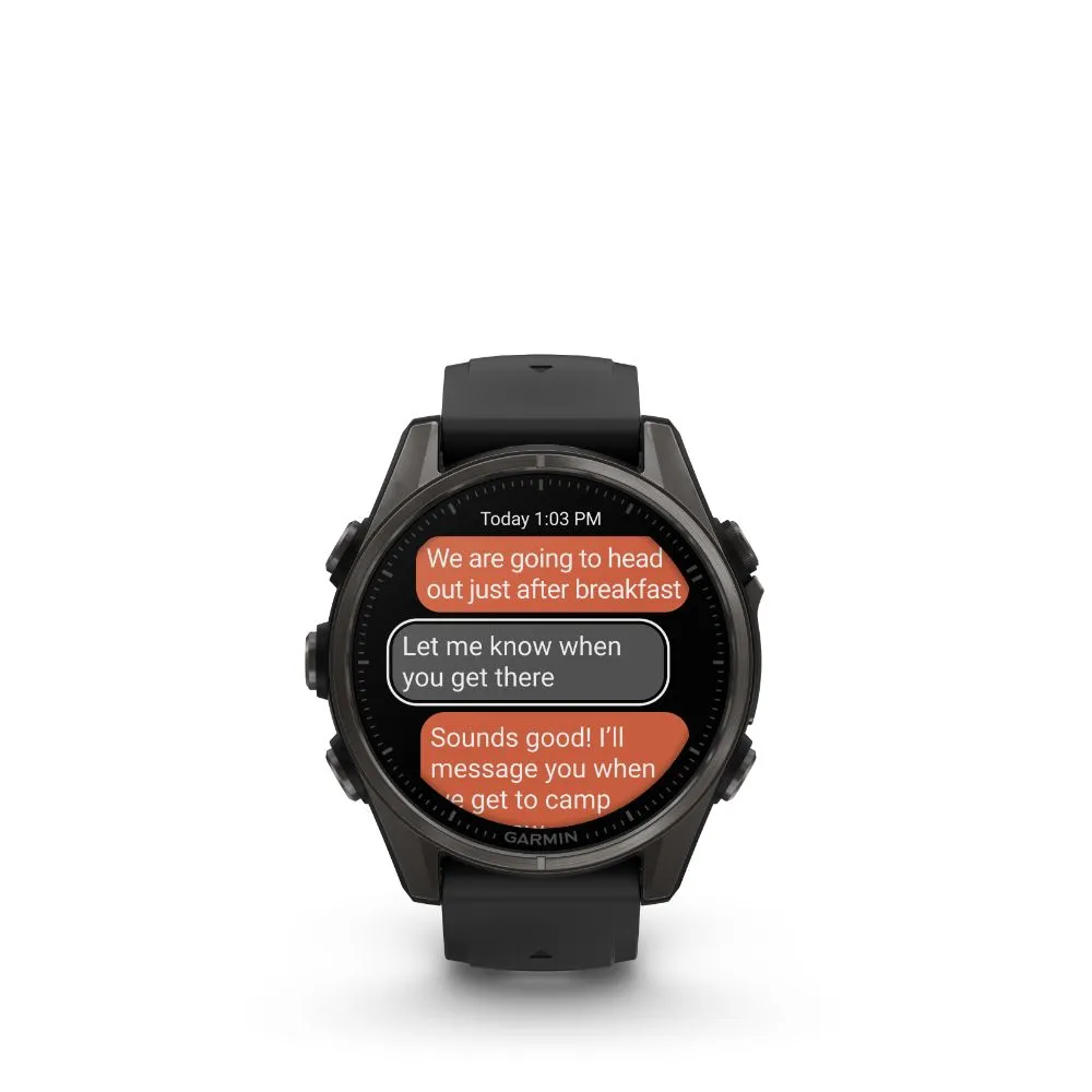 Garmin Fenix 8 43mm AMOLED Sapphire (Carbon Grey DLC Titanium with Black/Pebble Gray Silicone Band)
