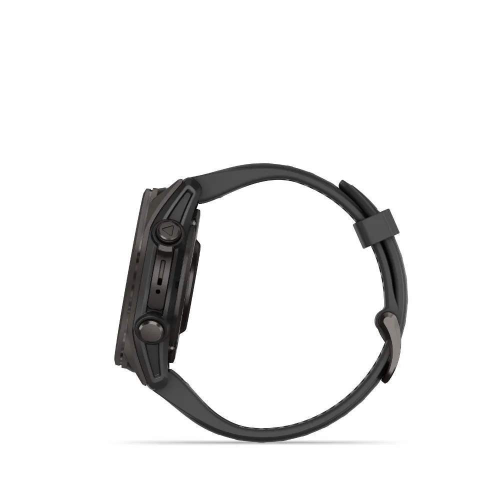 Garmin Fenix 8 43mm AMOLED Sapphire (Carbon Grey DLC Titanium with Black/Pebble Gray Silicone Band)