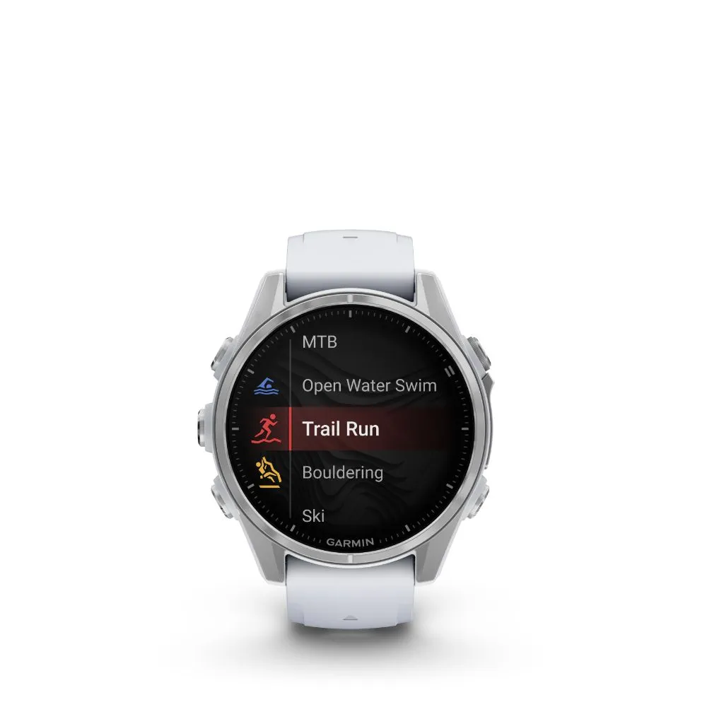 Garmin Fenix 8 43mm AMOLED (Silver with Whitestone Silicone Band)