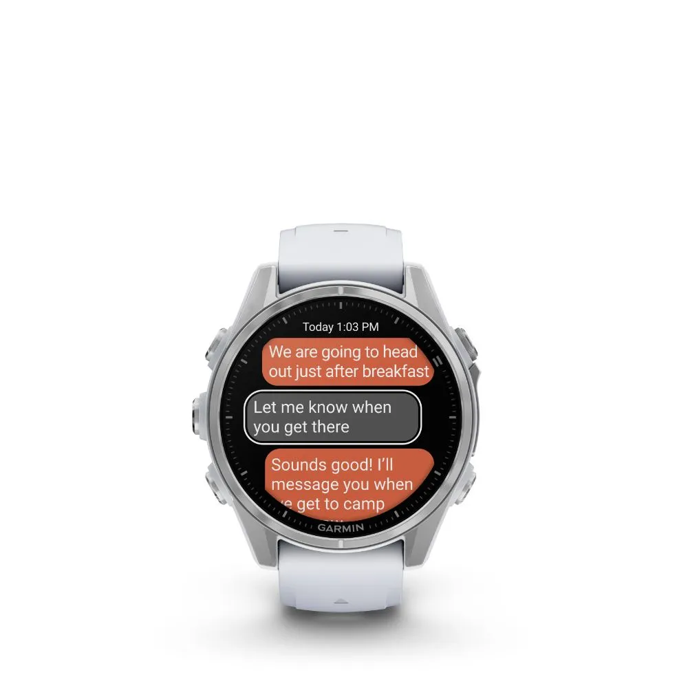 Garmin Fenix 8 43mm AMOLED (Silver with Whitestone Silicone Band)