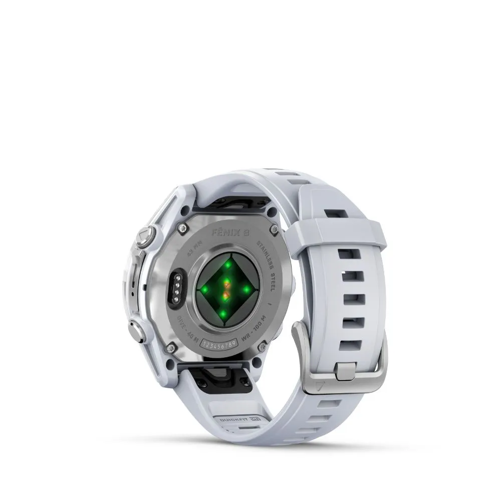Garmin Fenix 8 43mm AMOLED (Silver with Whitestone Silicone Band)