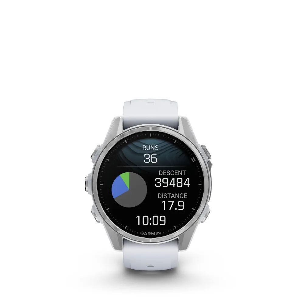 Garmin Fenix 8 43mm AMOLED (Silver with Whitestone Silicone Band)