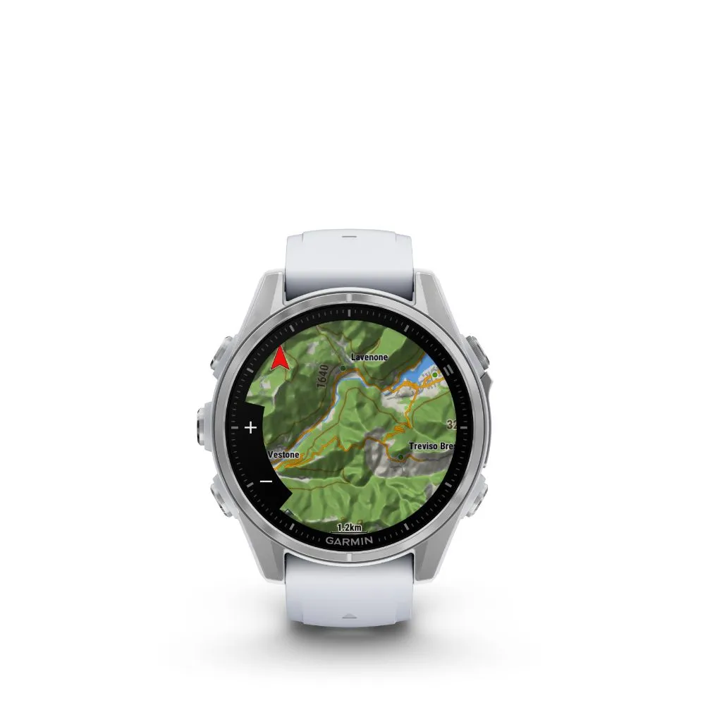 Garmin Fenix 8 43mm AMOLED (Silver with Whitestone Silicone Band)