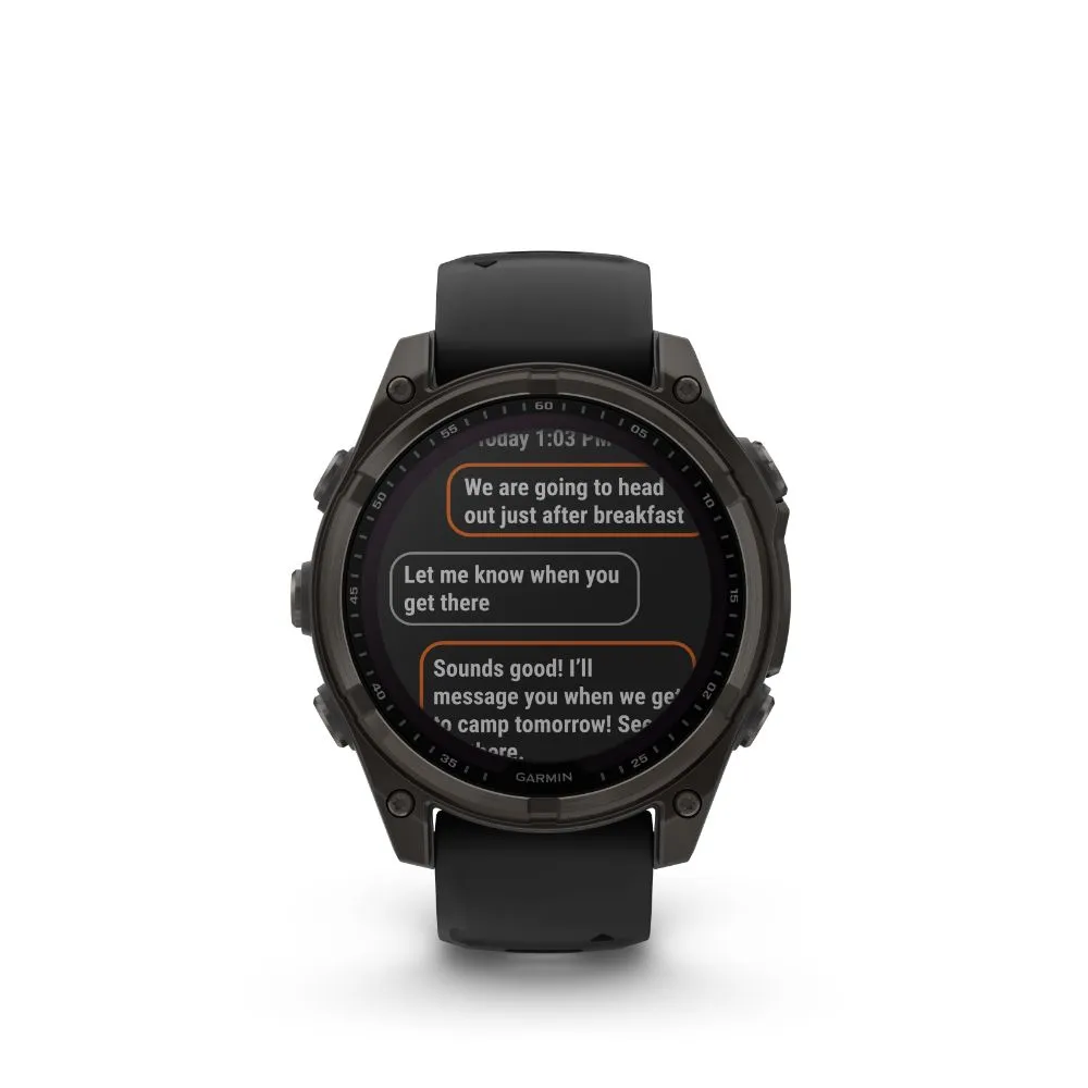 Garmin Fenix 8 47mm Solar Sapphire (Carbon Grey DLC Titanium with Black/Pebble Grey Silicone Band)