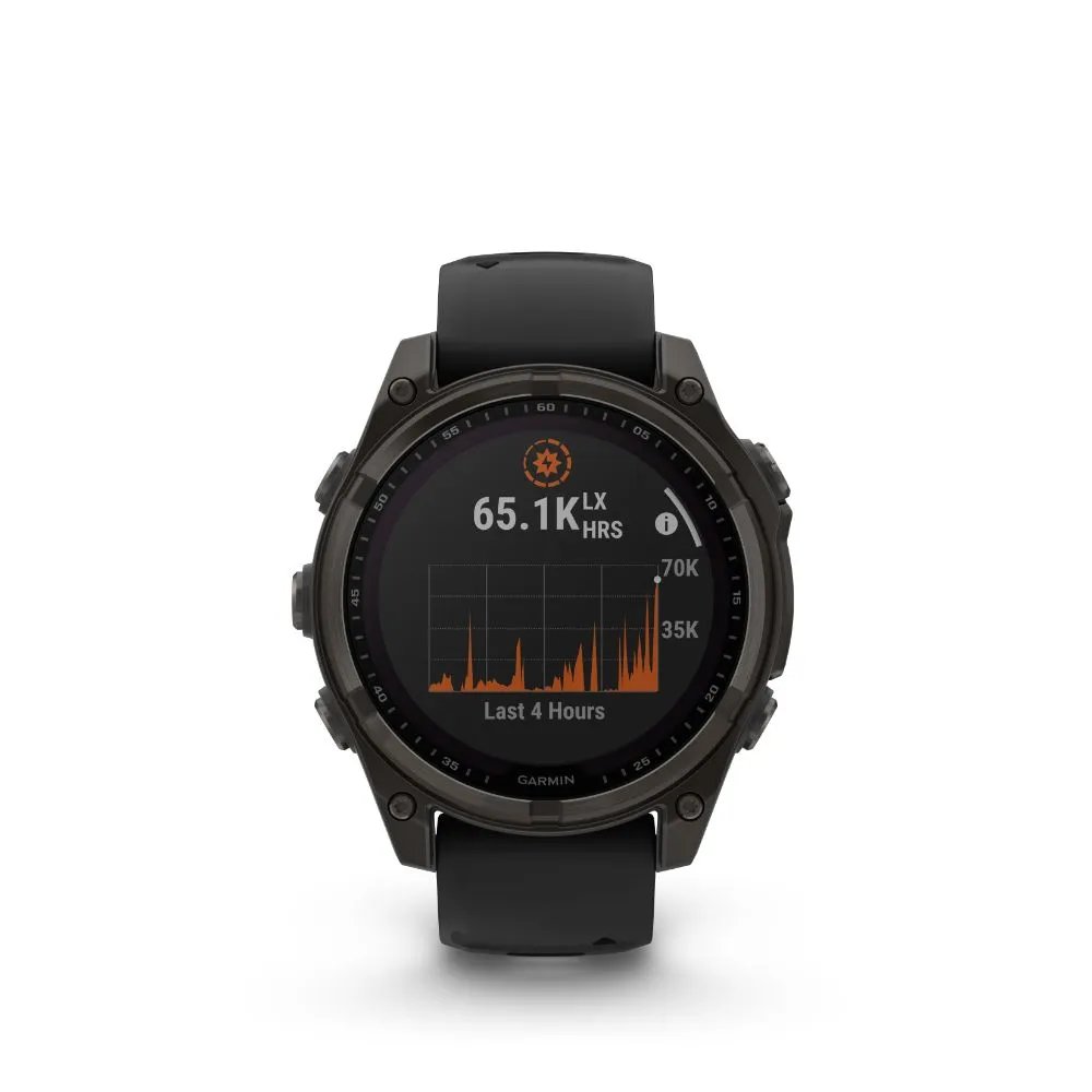 Garmin Fenix 8 47mm Solar Sapphire (Carbon Grey DLC Titanium with Black/Pebble Grey Silicone Band)