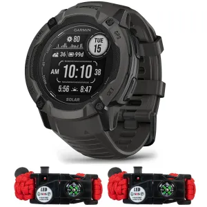 Garmin Instinct 2X Solar Rugged GPS Smartwatch Graphite   2x Tactical Bracelet