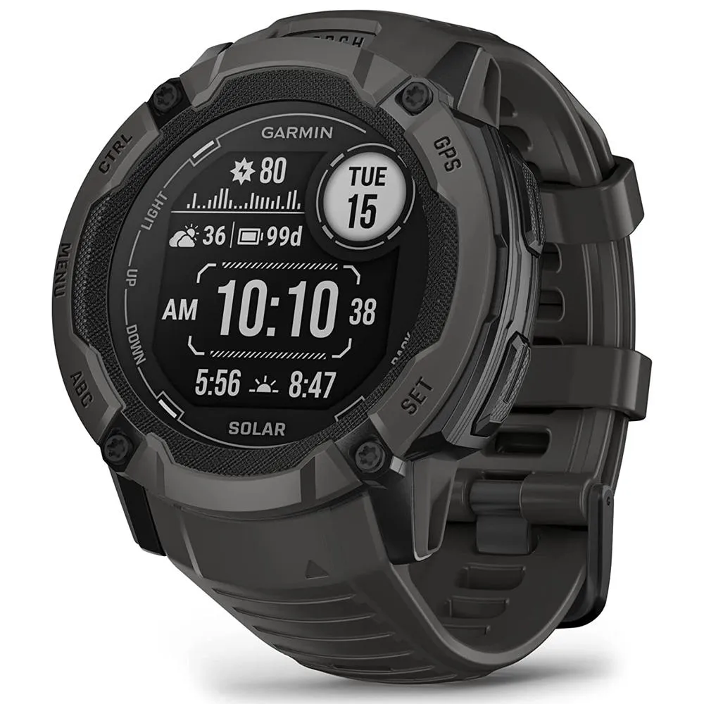Garmin Instinct 2X Solar Rugged GPS Smartwatch Graphite   2x Tactical Bracelet