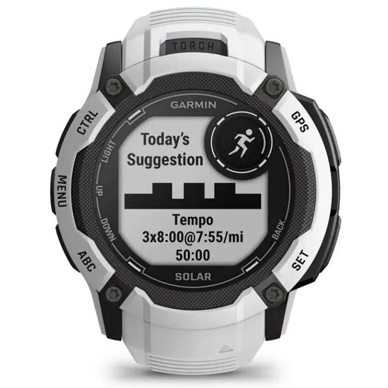 Garmin Instinct 2X Solar Rugged GPS Smartwatch, Whitestone