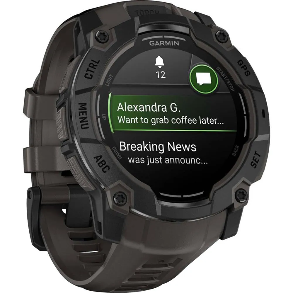Garmin Instinct 3 - 50 mm GPS Smartwatch AMOLED Black with Charging Dock Bundle