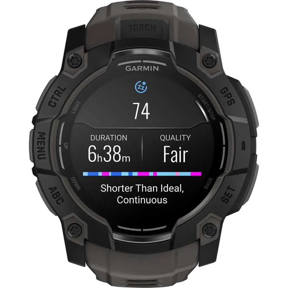 Garmin Instinct 3 - 50 mm GPS Smartwatch AMOLED Black with Charging Dock Bundle