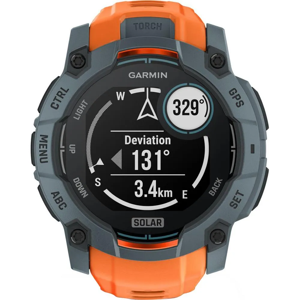 Garmin Instinct 3 - 50 mm GPS Smartwatch SOLAR Twilight   Charging Dock Bundle