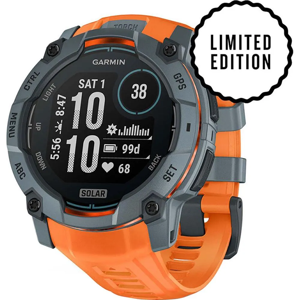 Garmin Instinct 3 - 50 mm GPS Smartwatch SOLAR Twilight   Charging Dock Bundle