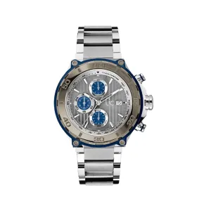 Gc Men's Chronograph Watch With Grey Dial & Metal Bracelet