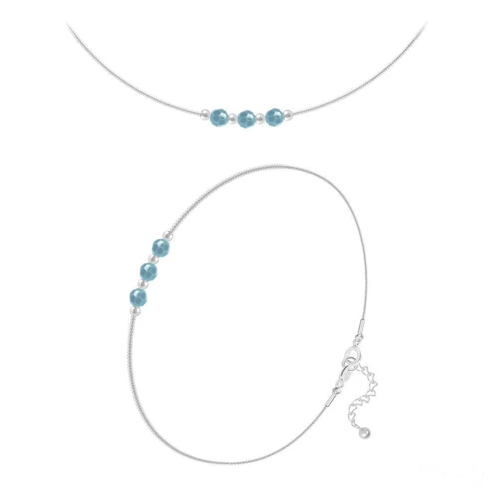 Genuine Turquoise  bracelet Jewelry Set made with Swarovski Crystals