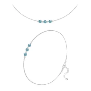 Genuine Turquoise  bracelet Jewelry Set made with Swarovski Crystals
