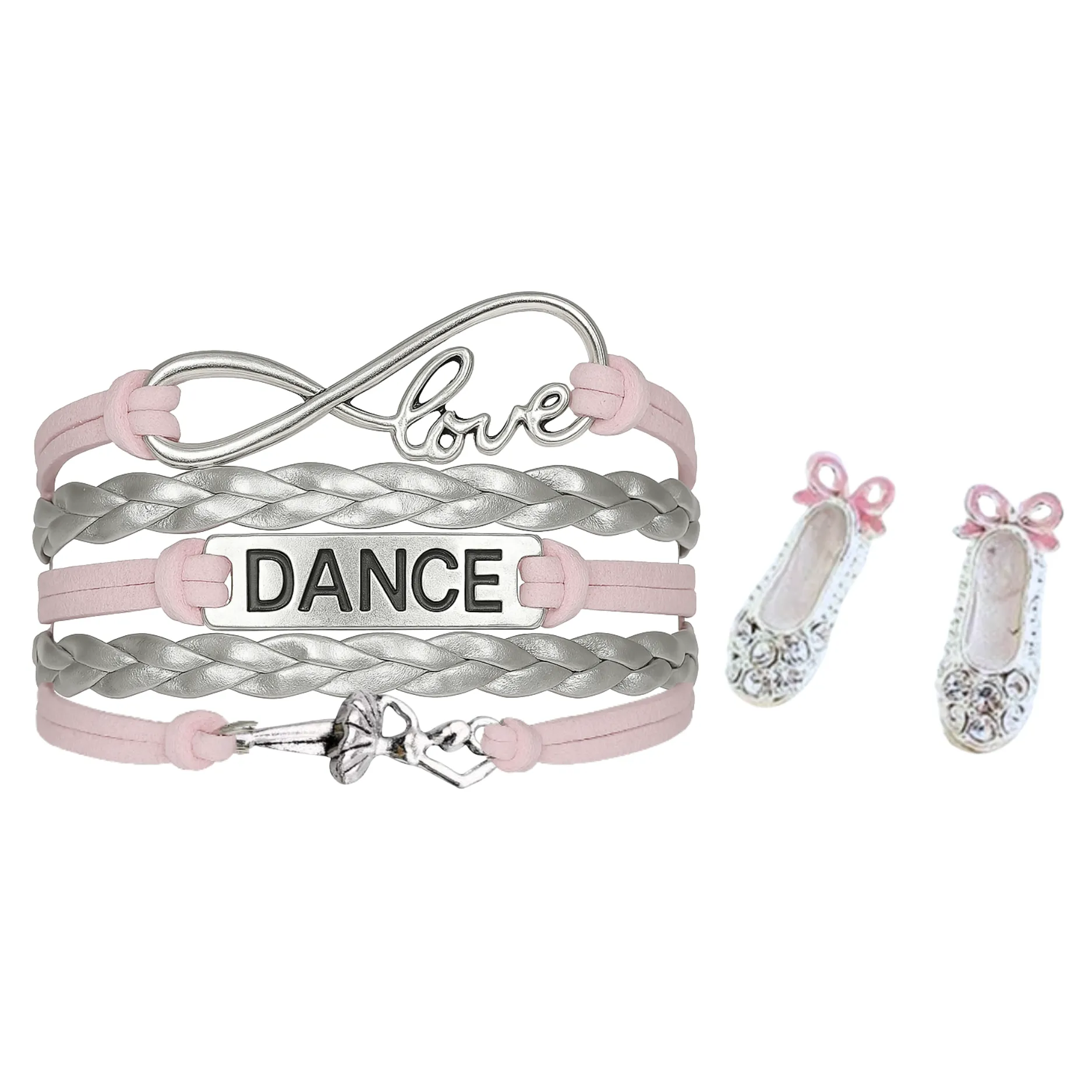 Girls Pink Infinity Dance Jewelry Set