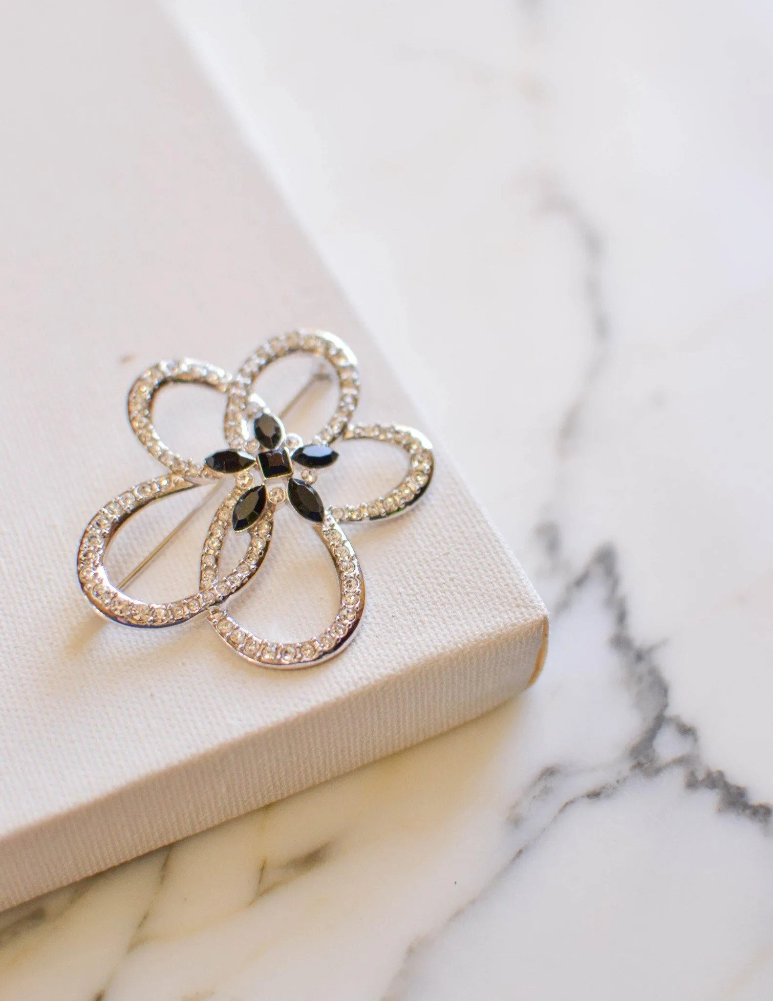 Givenchy Rhinestone Flower Brooch